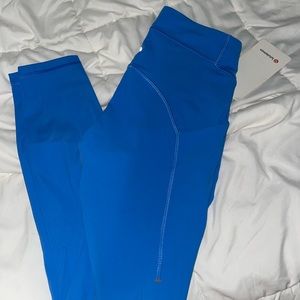 NWT bright blue lululemon leggings size 4